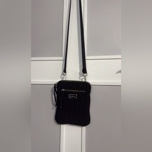 Vera Bradley Black Quilted Crossbody Bag with Front Zip Pocket
